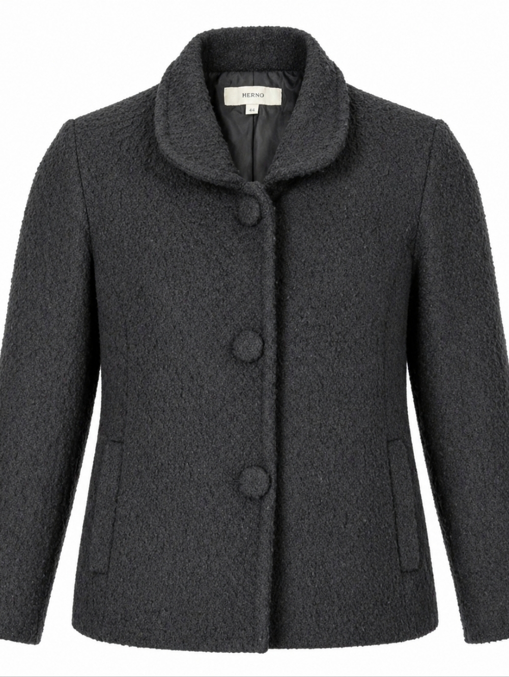 Merona Classic Black Wool Tweed Office Capsule Minimalist Blazer Jacket Size L